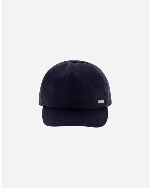 Herno Baseballkappe Aus 2 Layers Linen in Blue für Herren