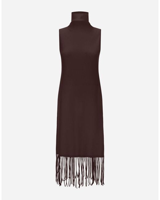 Herno Purple Wool And Cashmere Stocking-Stitch Dress
