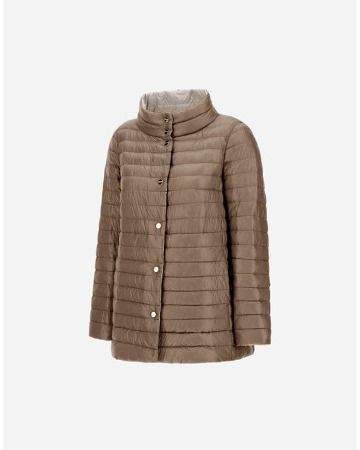 Herno Brown Reversible A-Shape Jacket