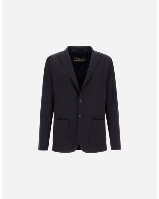 Herno Blue Seer-Crease Blazer for men