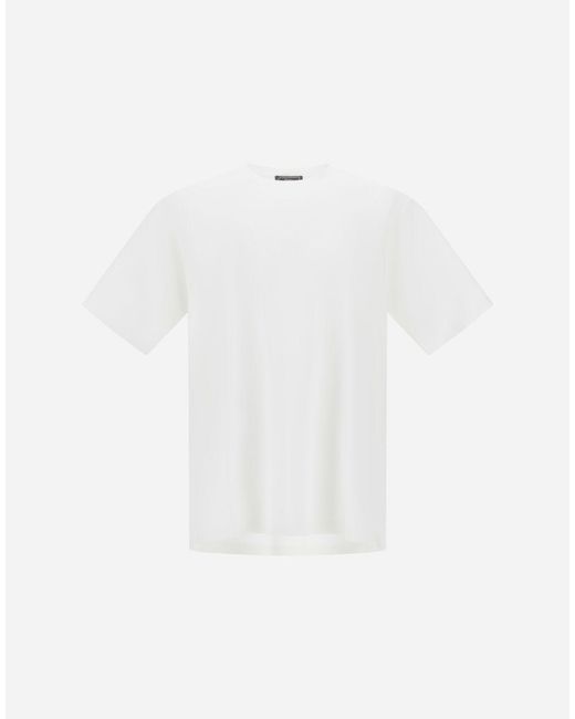Herno White Superfine Cotton Stretch T-Shirt for men