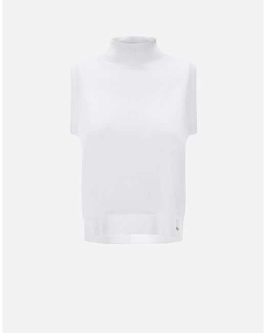 Herno White Glam Knit Effect Top