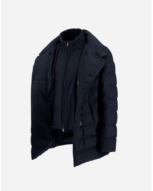 Herno Blue Pea Coat for men