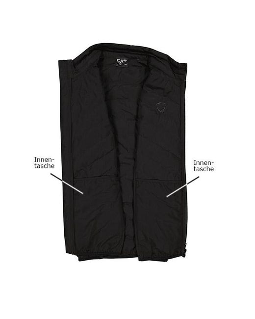 EA7 Herren Daunenweste Mikrofaser Unifarben in Black für Herren