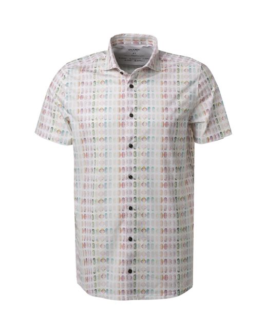 Olymp Herren Hemd Jersey Gemustert in Gray für Herren