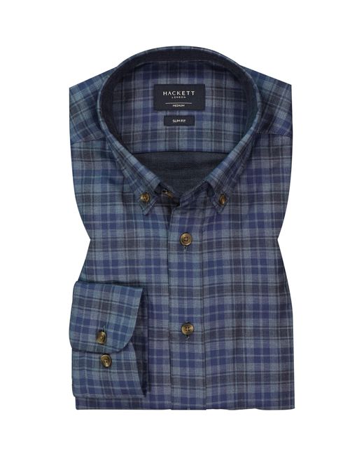 Hackett Herren Hemd Kariert Slim Fit in Blue für Herren