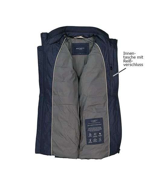 Hackett Herren Steppjacke Mikrofaser Unifarben in Blue für Herren