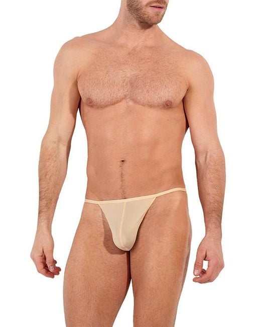 Hom Herren Stringtanga Mikrofaser Unifarben in Black für Herren