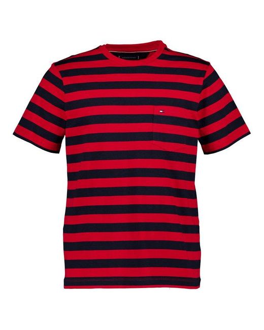 Tommy Hilfiger Herren T-Shirt Gestreift in Red für Herren