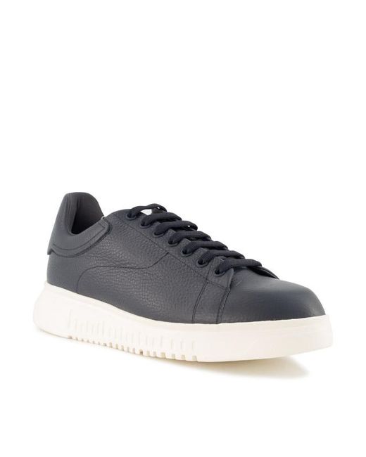 Emporio Armani Herren Sneaker Glattleder in Blue für Herren