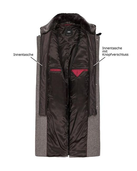 Cinque Herren Mantel Fischgrat in Gray für Herren