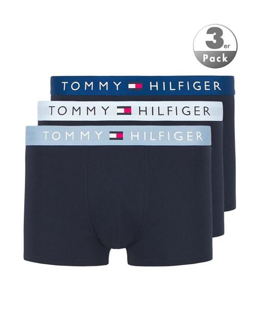 Tommy Hilfiger Herren Trunks Baumwolle & Mix Unifarben in Blue für Herren