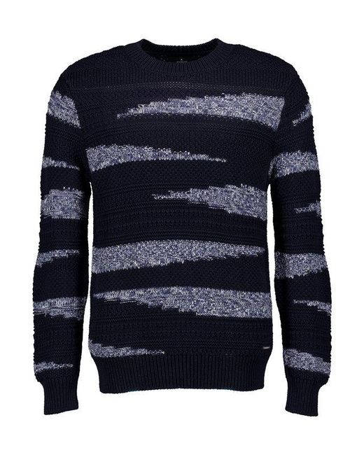RAGMAN Herren Pullover Baumwolle Gemustert in Blue für Herren