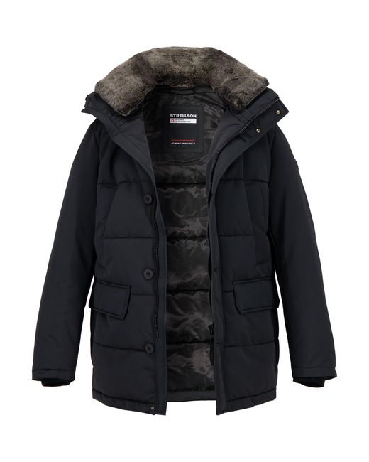 Strellson Herren Steppjacke Mikrofaser Unifarben in Black für Herren