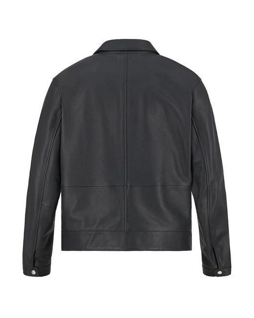Boss Herren Lederjacke Unifarben in Black für Herren