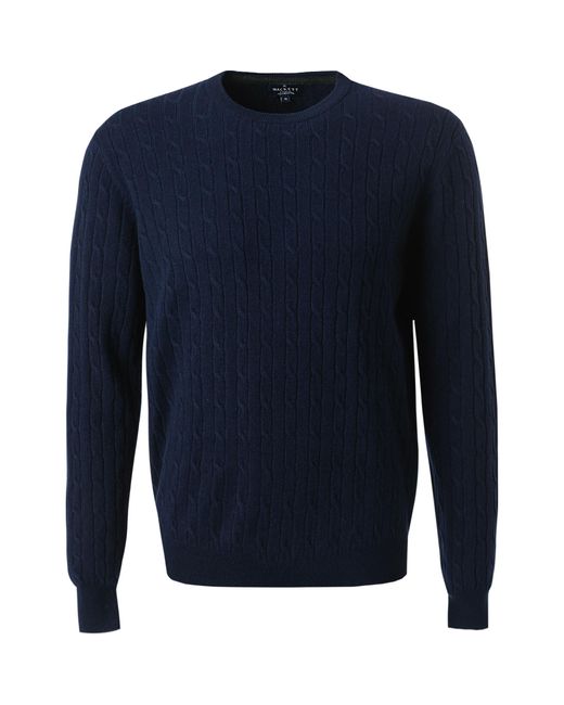 Hackett Herren Pullover Lammwolle Unifarben in Blue für Herren