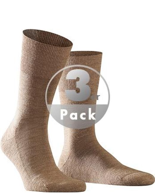 Falke Herren Socken Schurwolle Unifarben in Natural für Herren