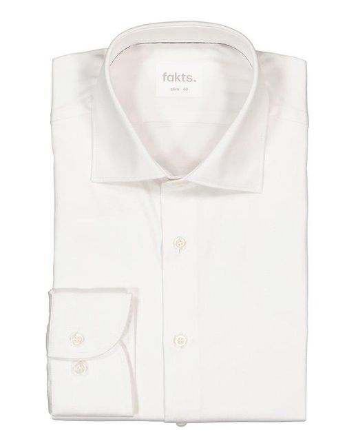 fakts Herren Hemd Slim Fit in White für Herren