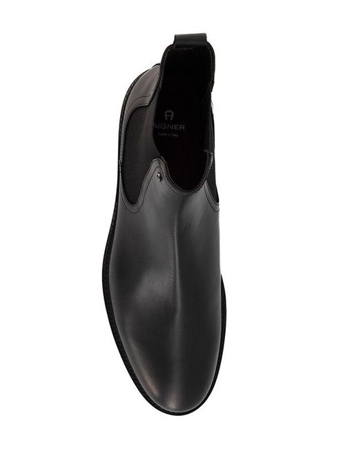 Aigner Herren Chelsea Boots Glattleder in Black für Herren