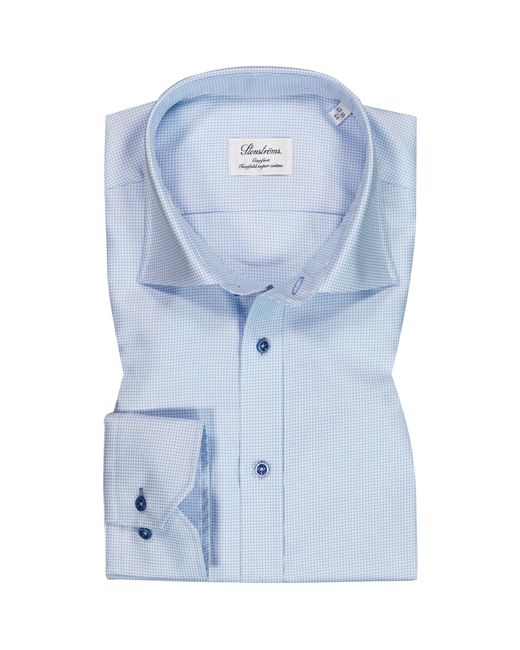 Stenstroms Herren Hemd Baumwolle Gemustert Comfort Fit in Blue für Herren