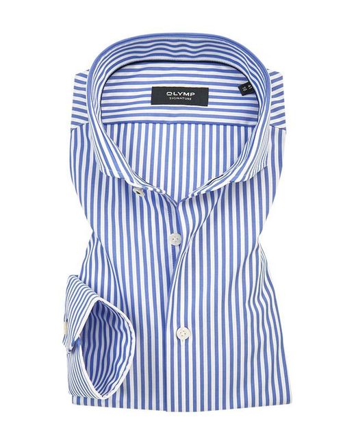 OLYMP SIGNATURE Herren Hemd Gestreift in Blue für Herren