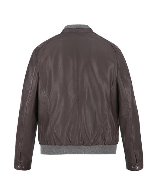Bugatti Herren Lederjacke Braun, Cognac Unifarben in Gray für Herren