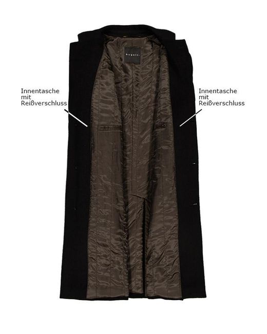 Bugatti Herren Mantel Unifarben in Black für Herren