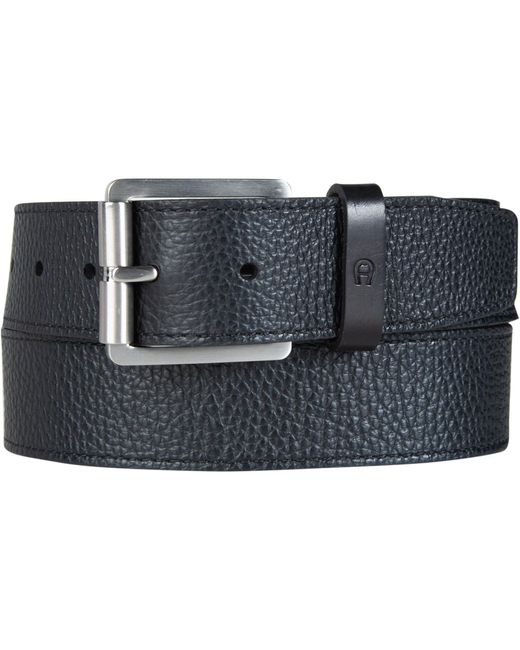 Aigner Herren Gürtel Leder Geprägt in Black für Herren