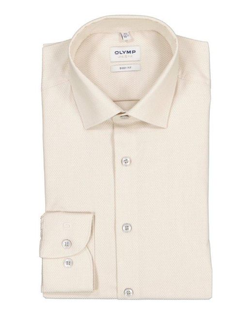 Olymp Herren Hemd Meliert in Natural für Herren