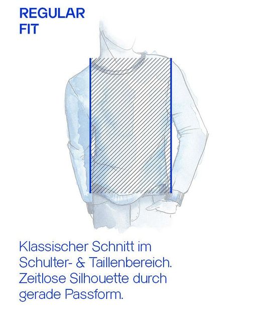 Fynch-Hatton Herren Pullover Baumwolle Meliert in Blue für Herren