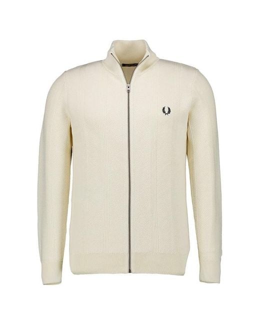 Fred Perry Herren Cardigan Unifarben in Natural für Herren