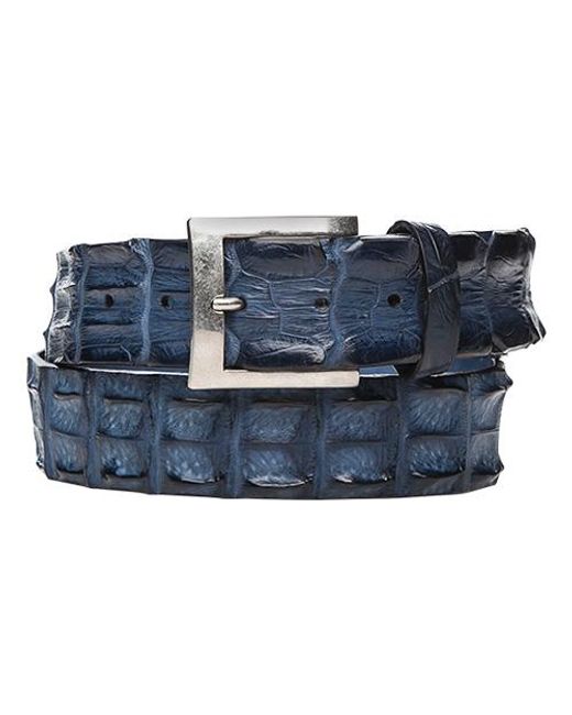 Post & Co Herren Gürtel Leder Geprägt in Blue für Herren
