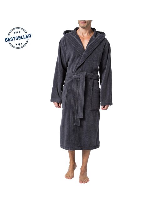Joop! Herren Bademantel Baumwolle Unifarben in Blue für Herren