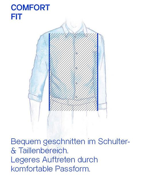 Stenstroms Herren Hemd Baumwolle Gemustert Comfort Fit in Blue für Herren