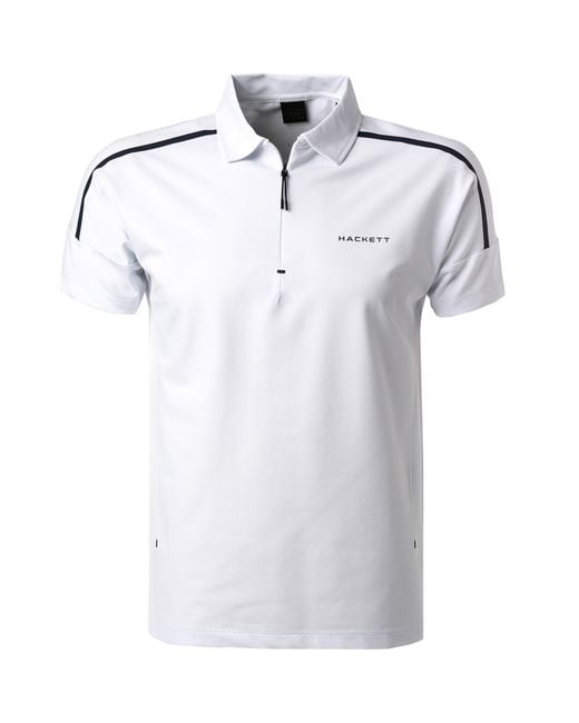 Hackett Herren Polo-Shirt Baumwoll-Piqué Slim Fit in White für Herren