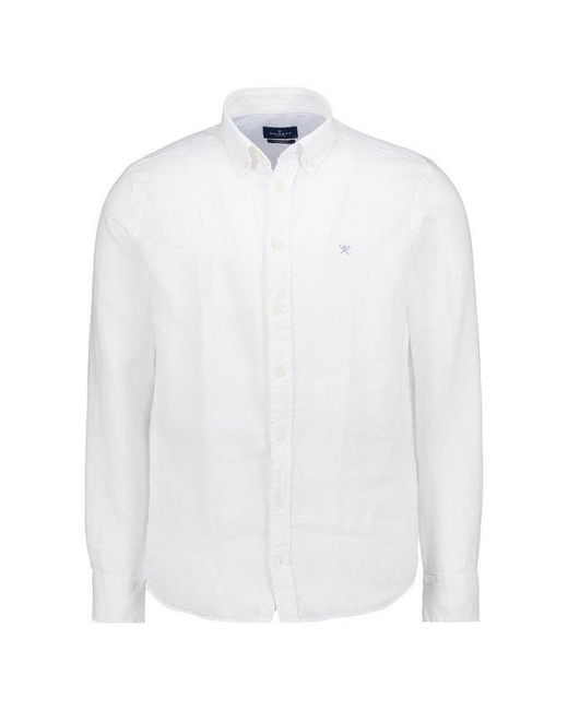 Hackett Herren Hemd Leinen in White für Herren