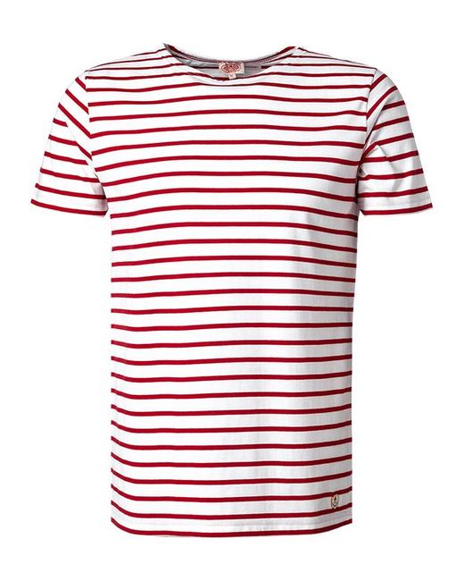 Armor Lux Herren T-Shirt Baumwolle Gestreift in Red für Herren