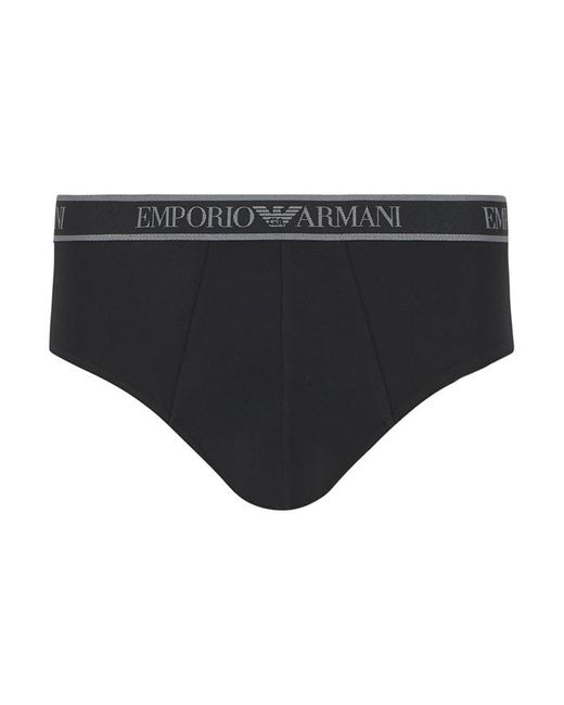 Emporio Armani Herren Slips Baumwolle & Mix Unifarben in Black für Herren