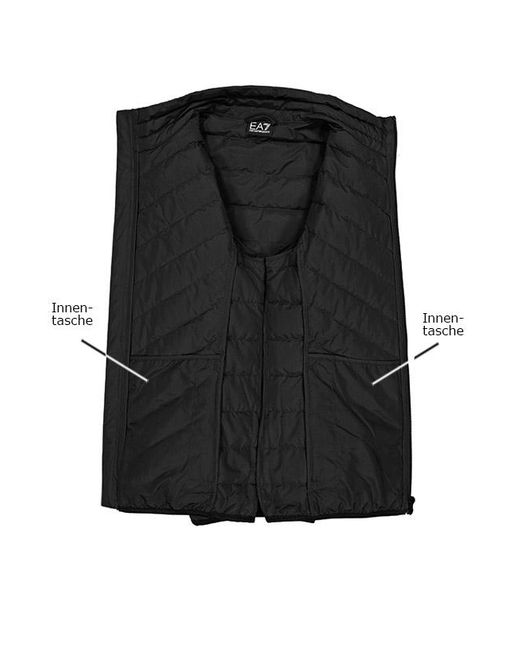 EA7 Herren Daunenjacke Mikrofaser Unifarben in Black für Herren