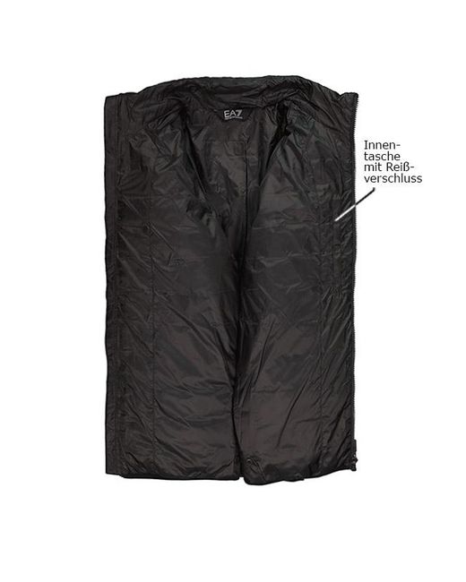 EA7 Herren Daunenjacke Mikrofaser Unifarben in Black für Herren