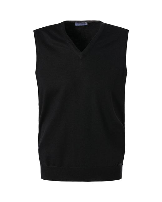 Gran Sasso Herren Pullunder Schurwolle Unifarben in Black für Herren