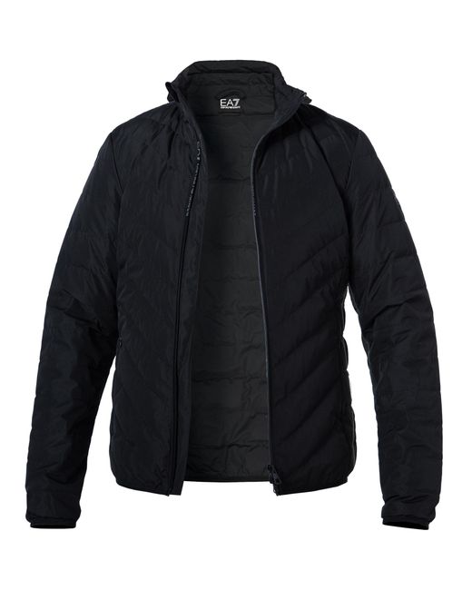 EA7 Herren Daunenjacke Mikrofaser Unifarben in Black für Herren