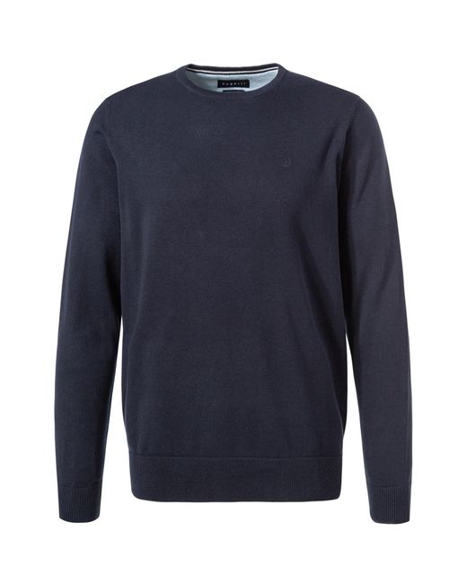 Bugatti Herren Pullover Unifarben in Blue für Herren