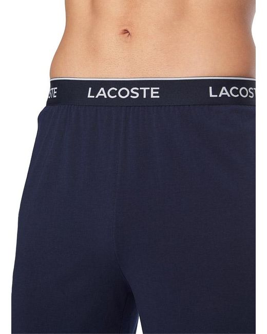 Lacoste Herren Pyjama Jersey-Baumwolle Unifarben in Blue für Herren