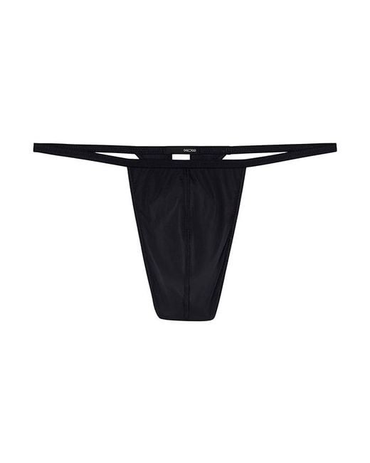 Hom Herren Stringtanga Mikrofaser Unifarben in Black für Herren