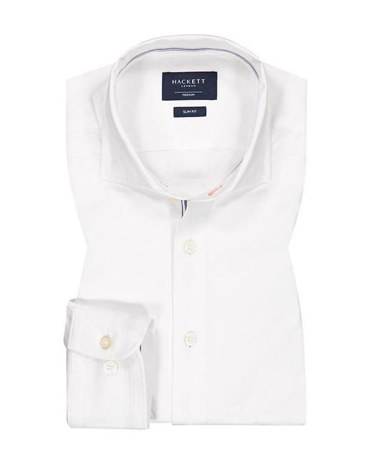 Hackett Herren Hemd Baumwolle Slim Fit in White für Herren