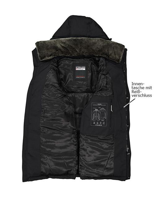 Strellson Herren Steppjacke Mikrofaser Unifarben in Black für Herren