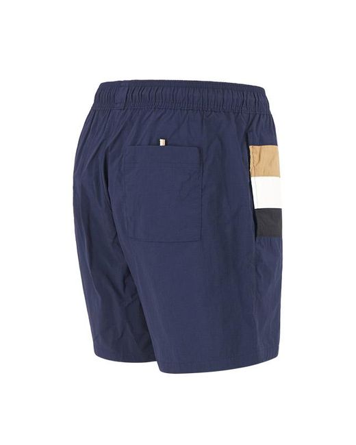 Boss Herren Badeshorts Mikrofaser Gestreift in Blue für Herren