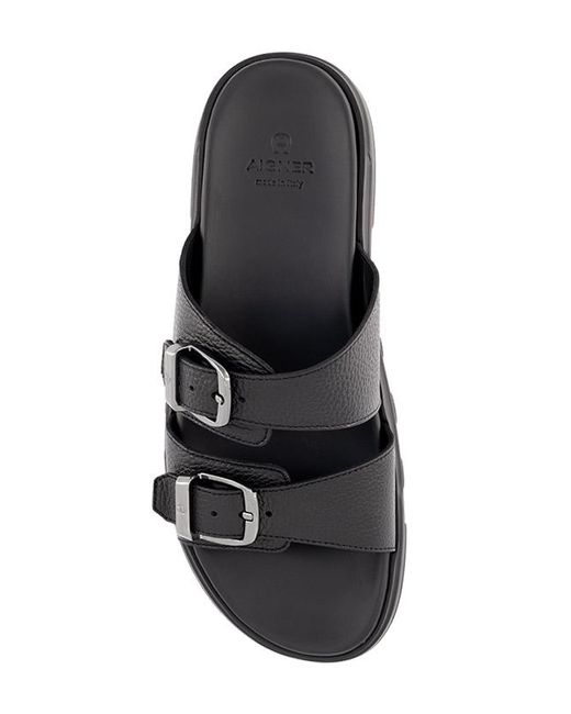 Aigner Herren Pantoletten Glattleder in Black für Herren