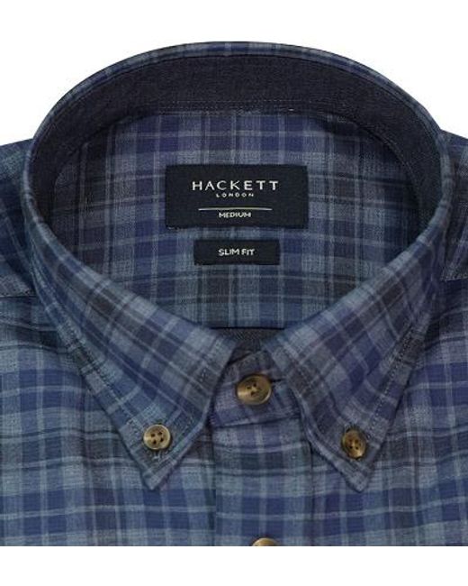 Hackett Herren Hemd Kariert Slim Fit in Blue für Herren